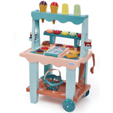 Set Stand dulciuri cu inghetata pentru copii + 28 accesorii, Ecoiffier, Multicolor